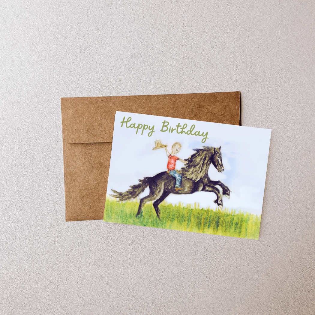 horse birthday card