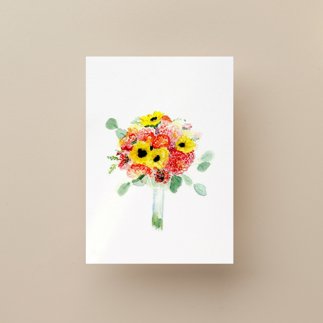 sunflower bouquet card