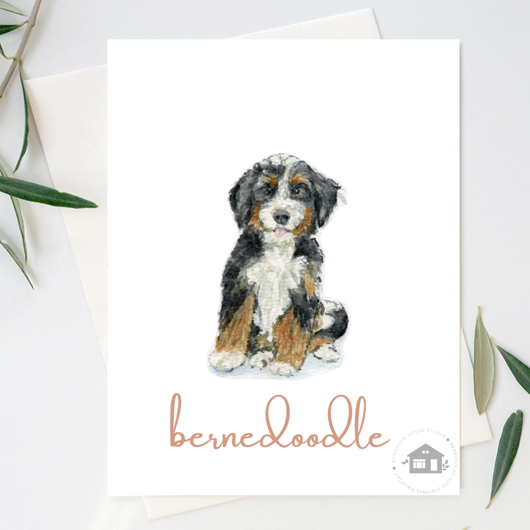 Bernedoodle Greeting Cards