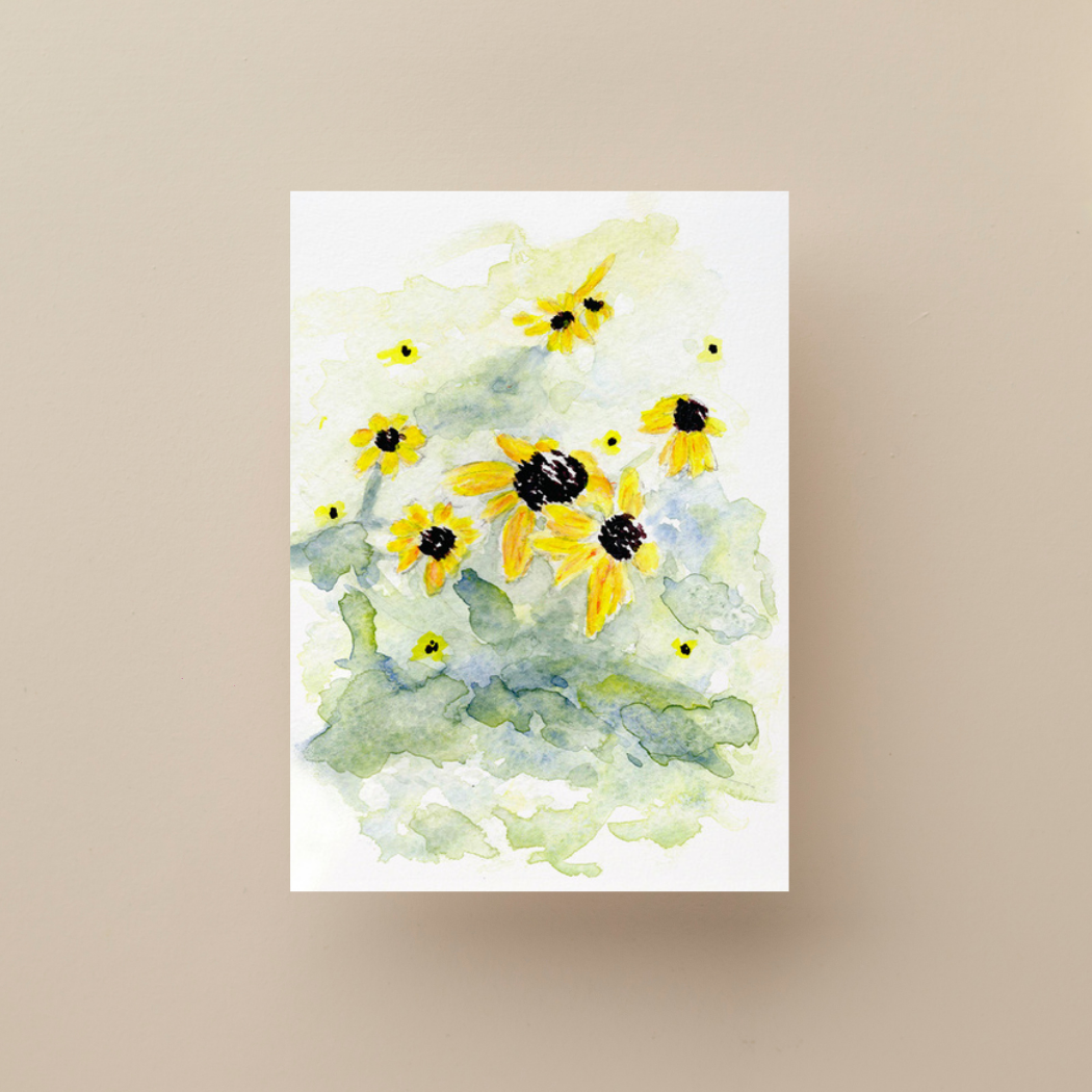 Black Eyed Susan Watercolor Card