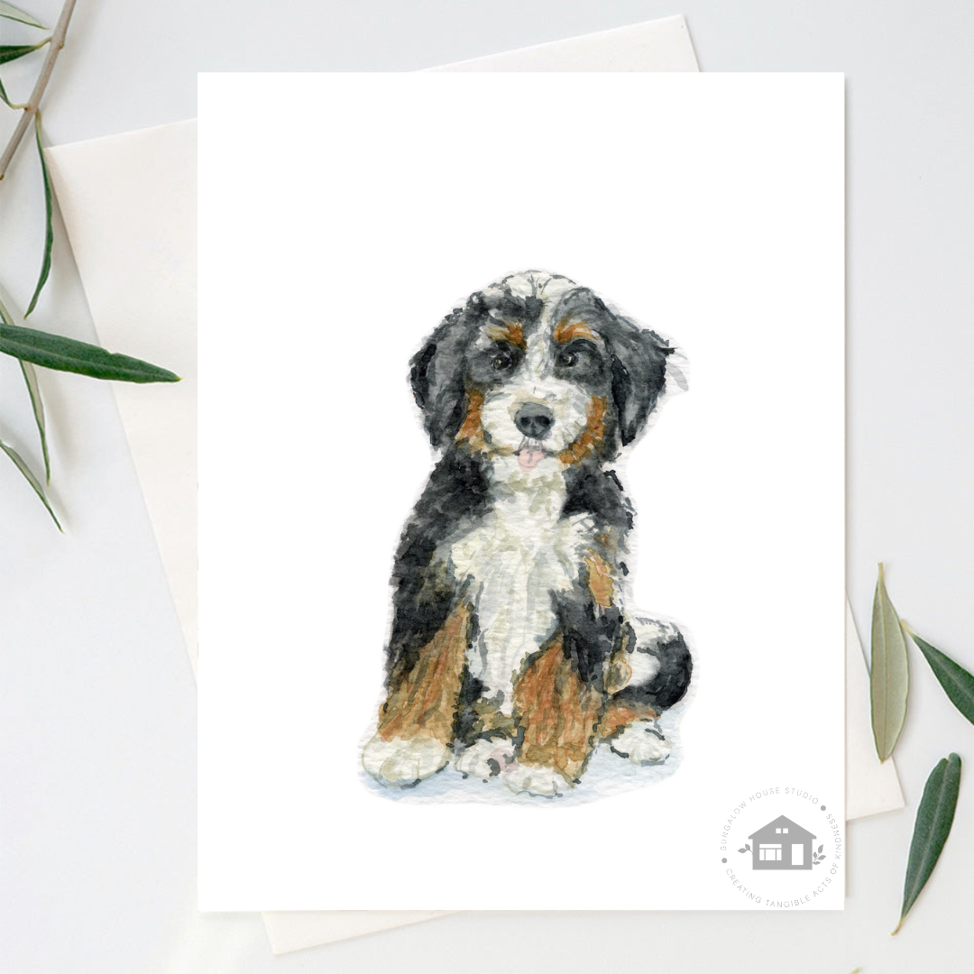 Bernedoodle Greeting Cards