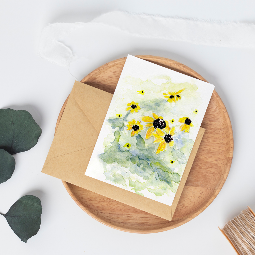 Black Eyed Susan Watercolor Card