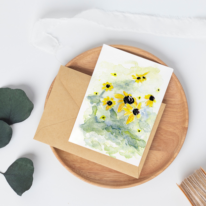 Black Eyed Susan Watercolor Card
