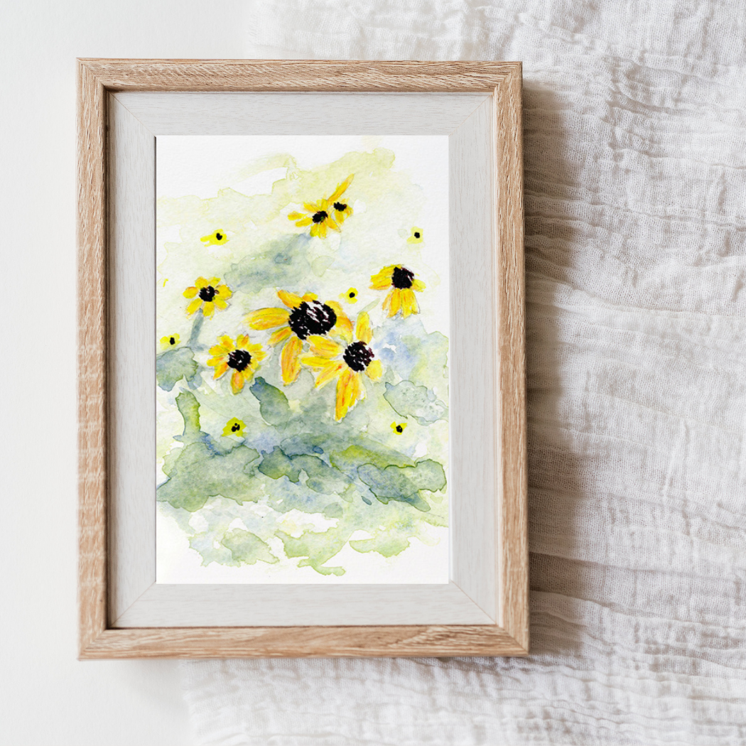 Black Eyed Susan Watercolor Card