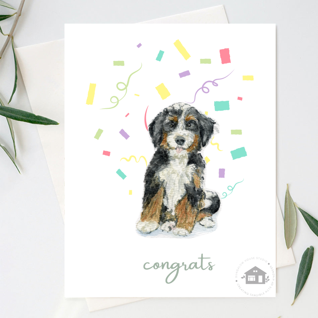 Bernedoodle Greeting Cards