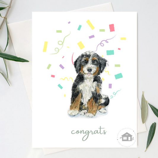 Bernedoodle Greeting Cards