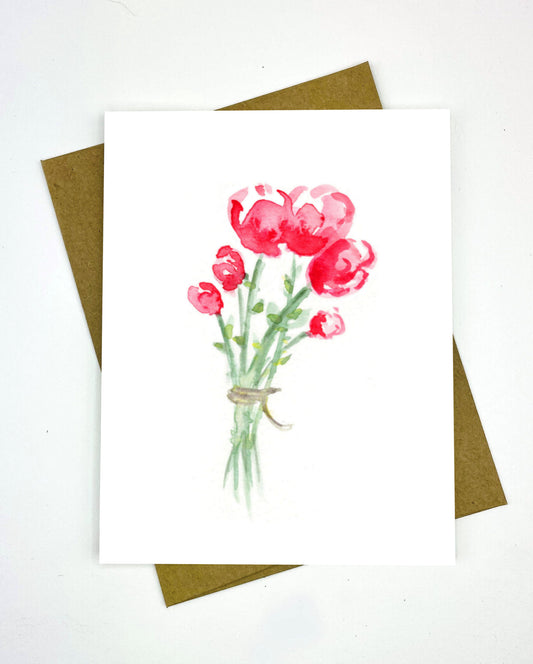 Floral watercolor card for romantic gestures and birthday wishes