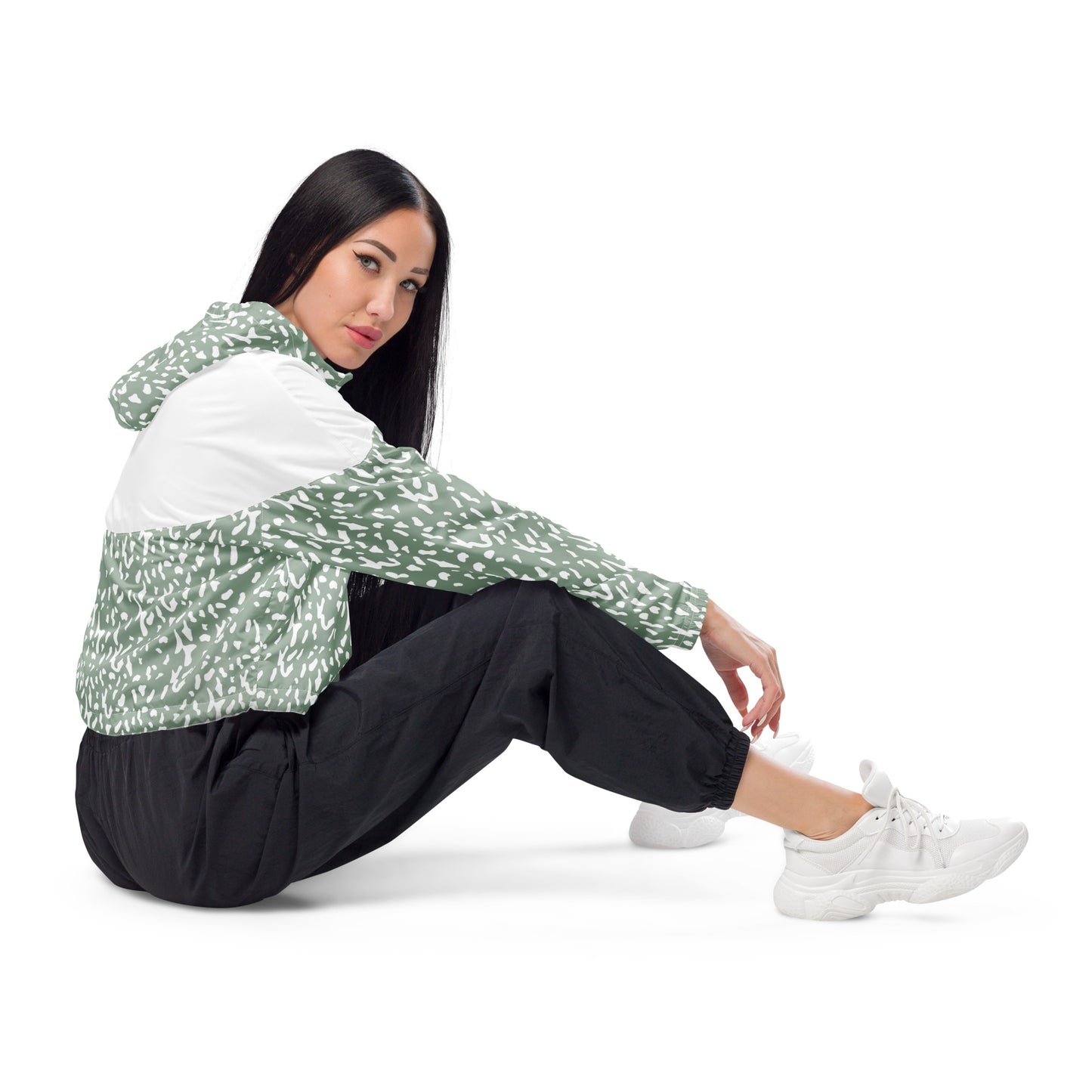 cropped Dalmatian jacket with adjustable drawcords