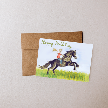 horse birthday card